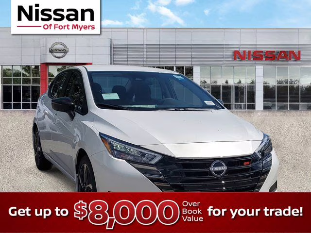2025 Aspen White Tricoat Nissan Versa 1.6 SR FWD Sedan