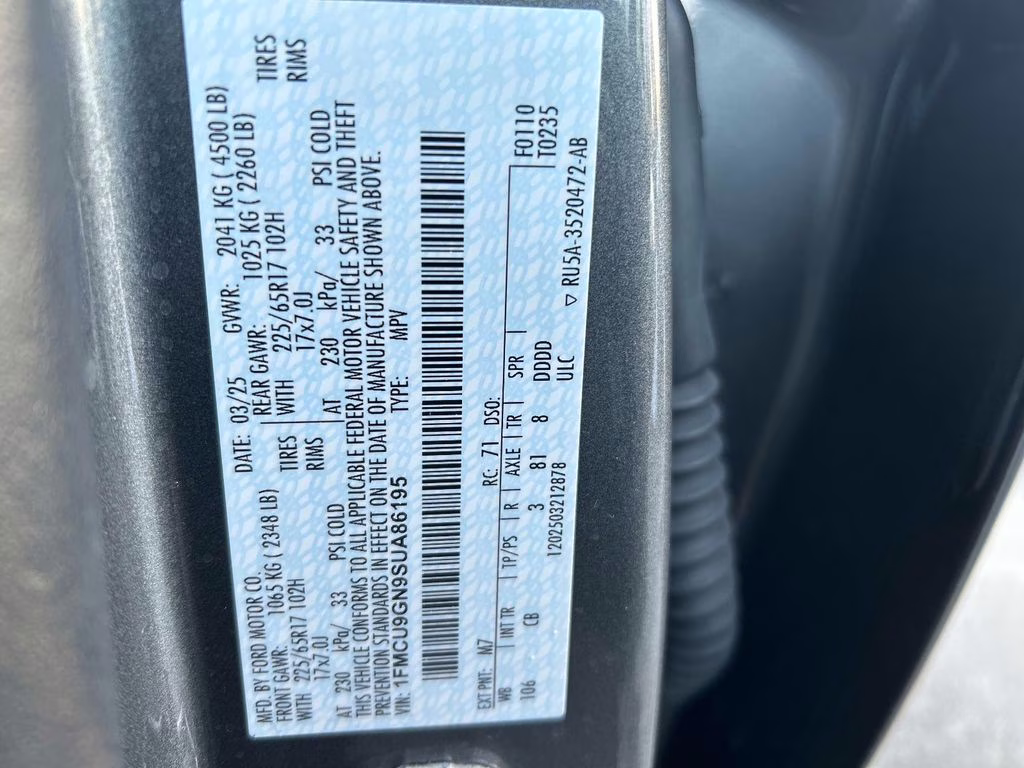 2025 Gray Metallic Ford Escape Active AWD SUV