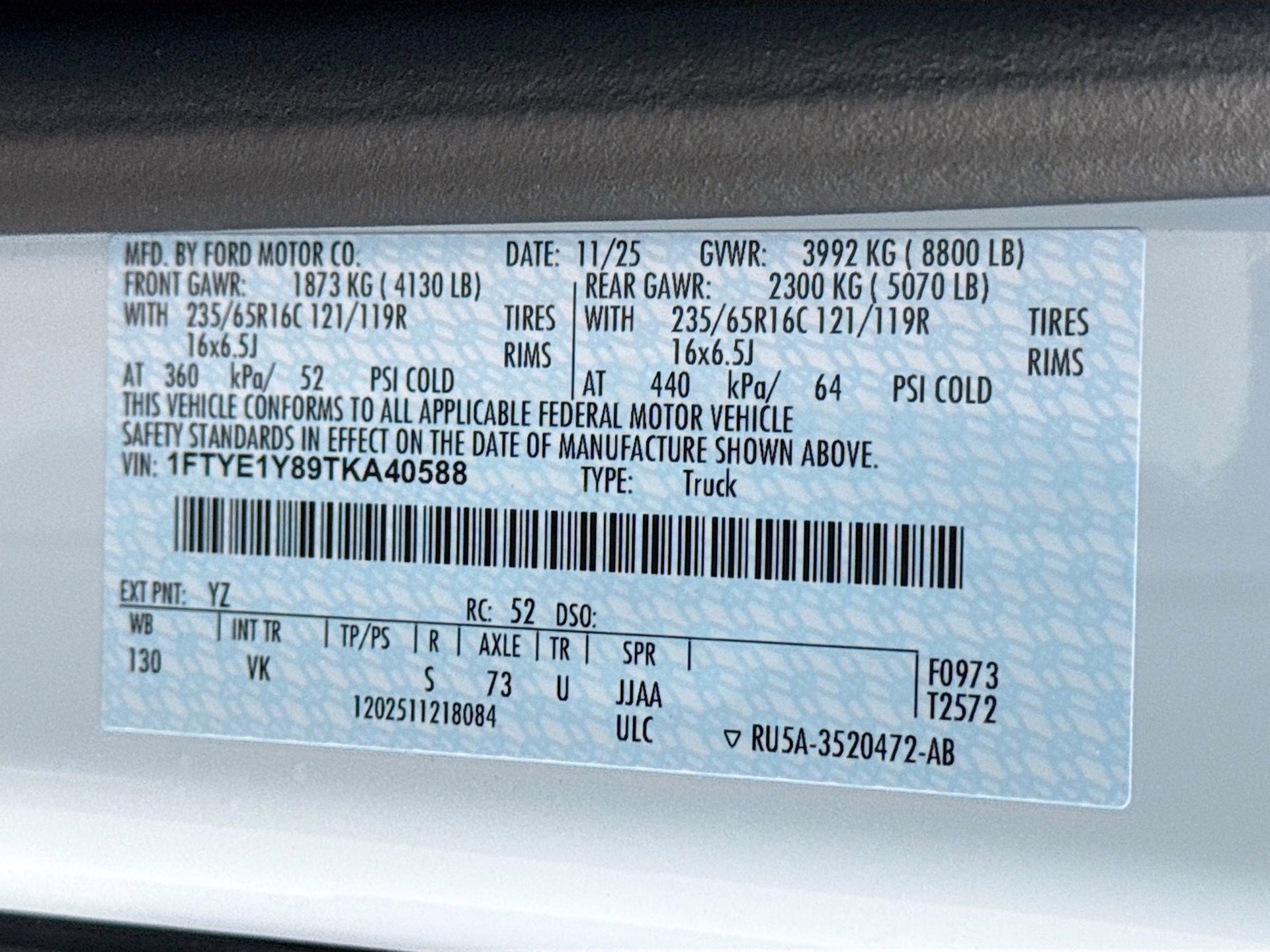 2026 Oxford White Ford Transit-150 Base RWD Van