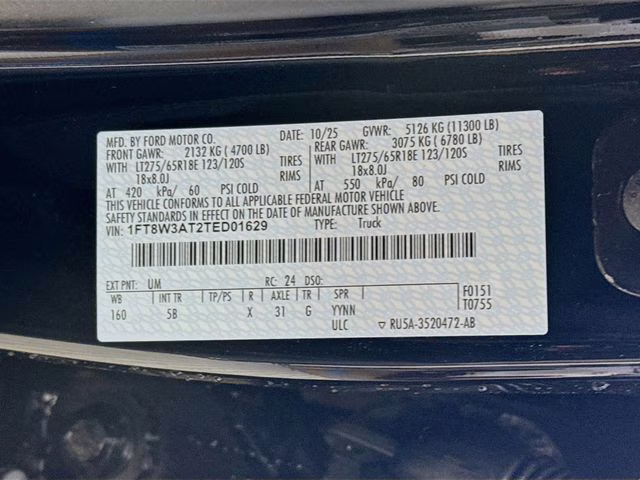 2026 Agate Black Metallic Ford Super Duty F-350 SRW Lariat RWD Truck