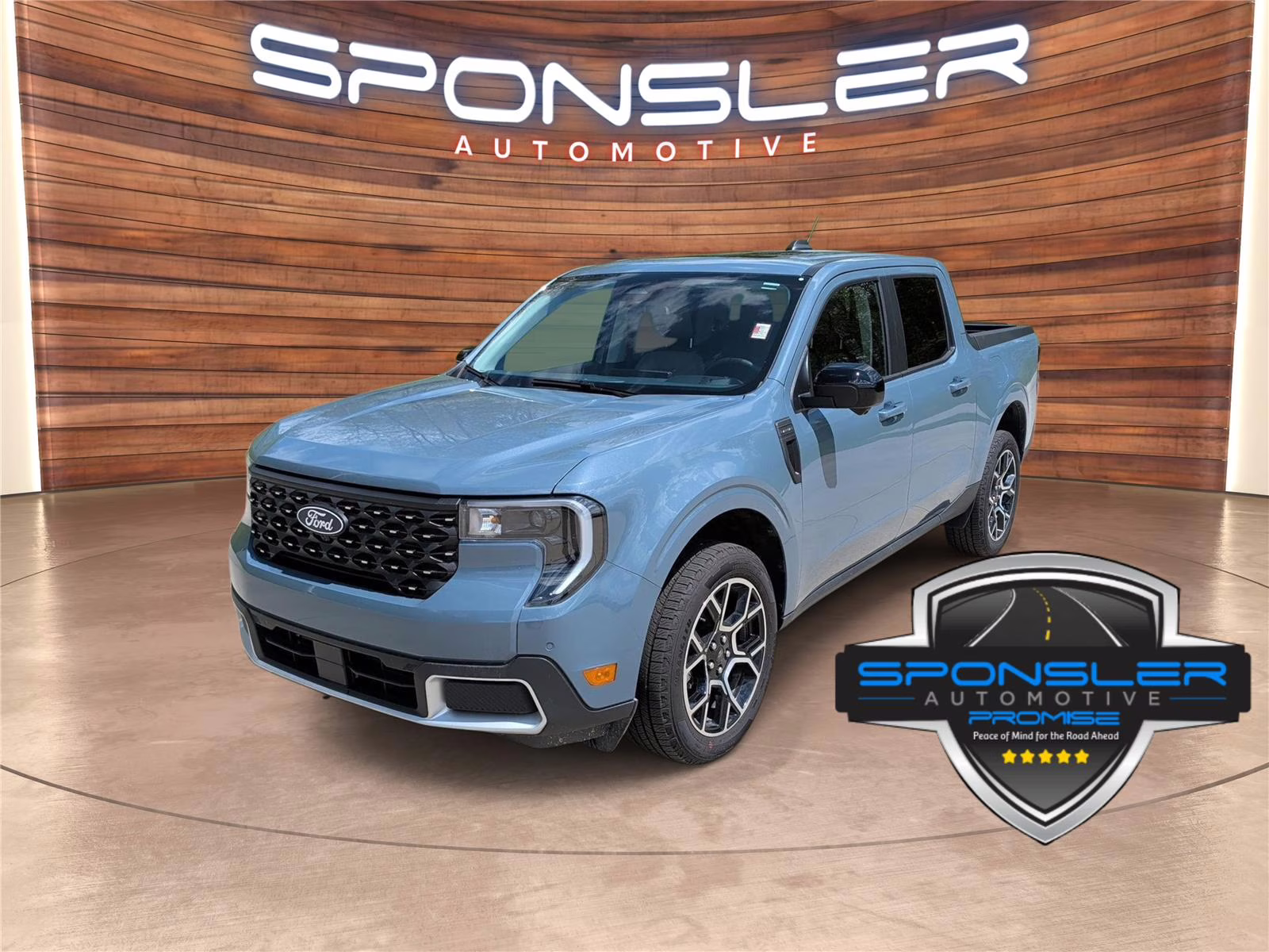 2025 Azure Gray Metallic Tri-Coat Ford Maverick LARIAT AWD Truck