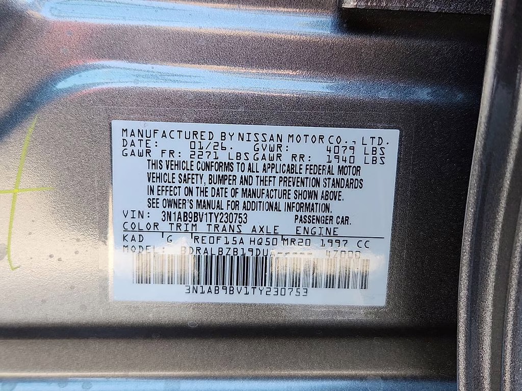 2026 Gun Metallic Nissan Sentra S FWD Sedan