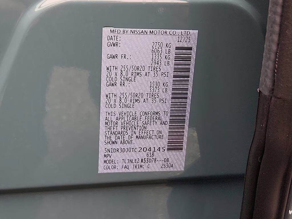 2026 Baltic Teal Nissan Pathfinder Platinum 4X4 SUV