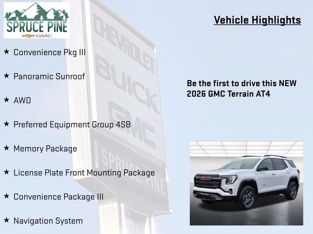 2026 Summit White GMC Terrain AT4 AWD SUV