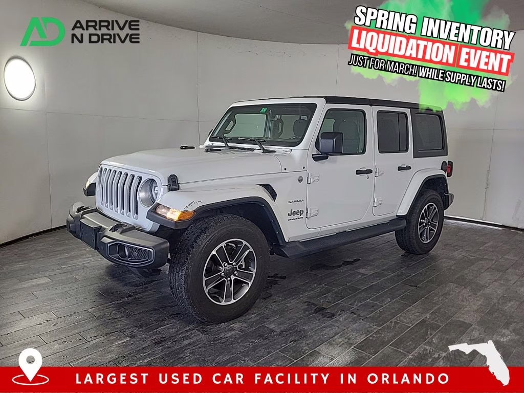 2023 white Jeep Wrangler Sahara 4X4 SUV