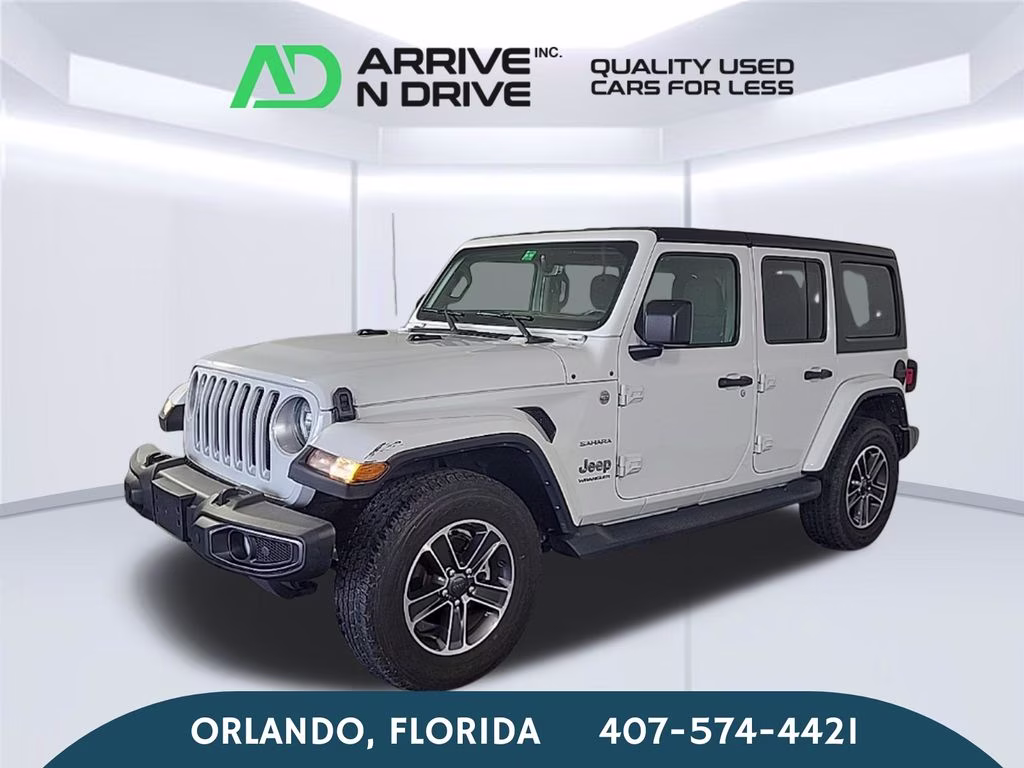 2023 white Jeep Wrangler Sahara 4X4 SUV