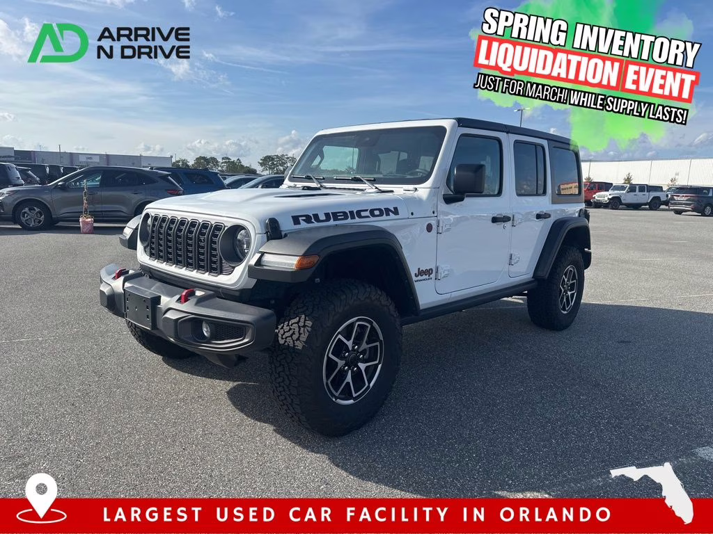 2025 Bright White Clearcoat Jeep Wrangler Rubicon 4X4 SUV