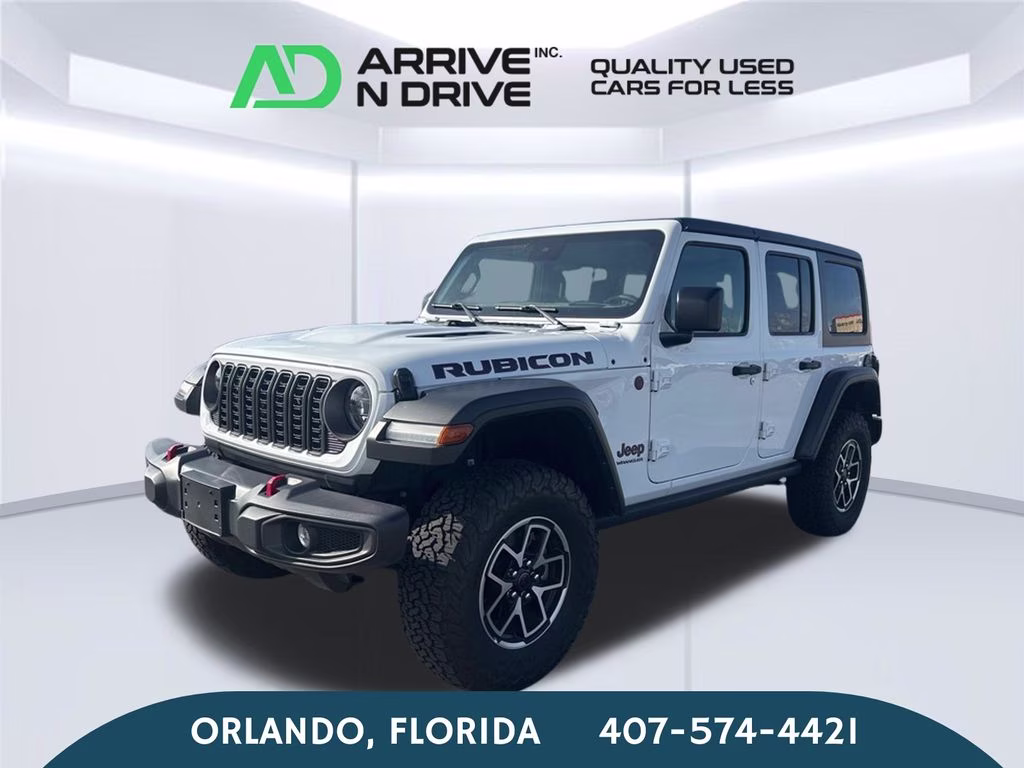 2025 Bright White Clearcoat Jeep Wrangler Rubicon 4X4 SUV