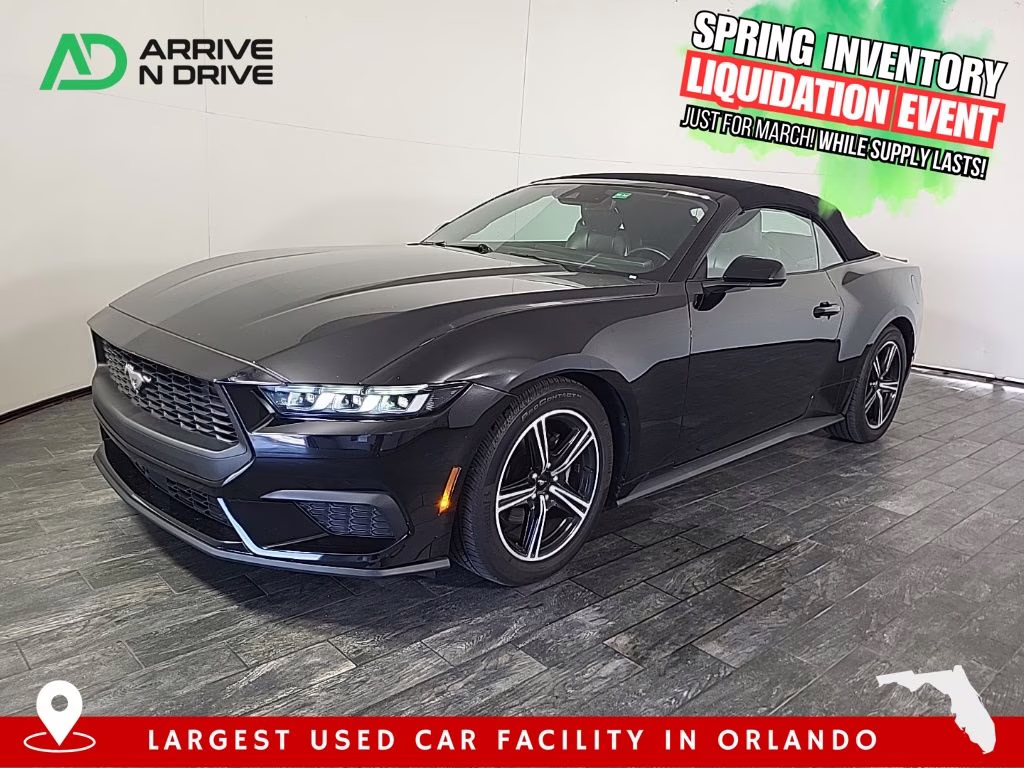 2024 Shadow Black Ford Mustang EcoBoost RWD Convertible
