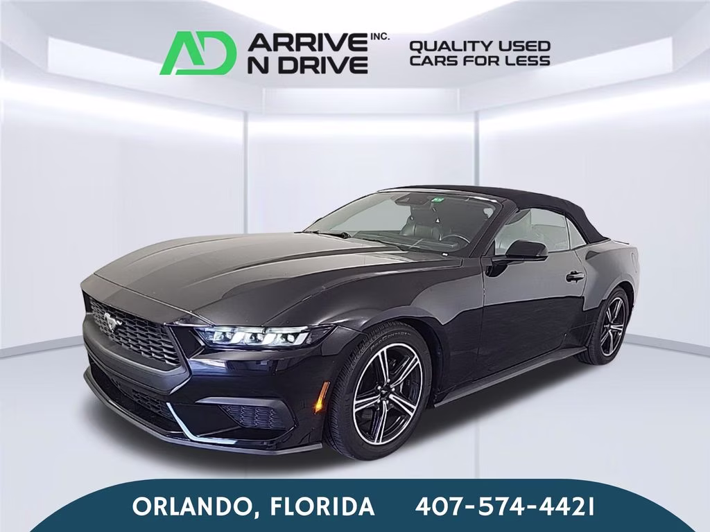 2024 Shadow Black Ford Mustang EcoBoost RWD Convertible