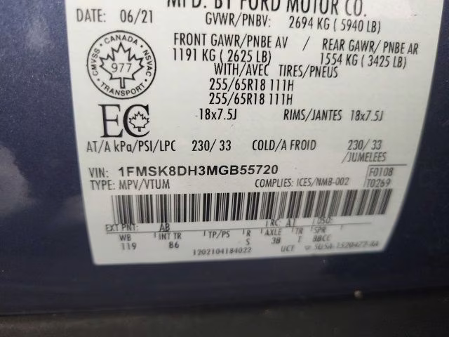 2021 Infinite Blue Metallic Tinted Clearcoat Ford Explorer XLT 4X4 SUV
