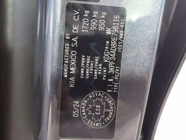 2024 Gravity Gray Kia Forte LXS FWD Sedan