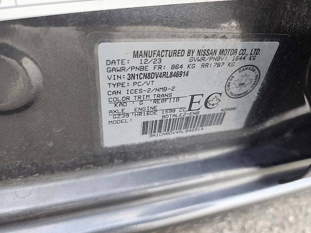2024 gray Nissan Versa 1.6 S FWD Sedan