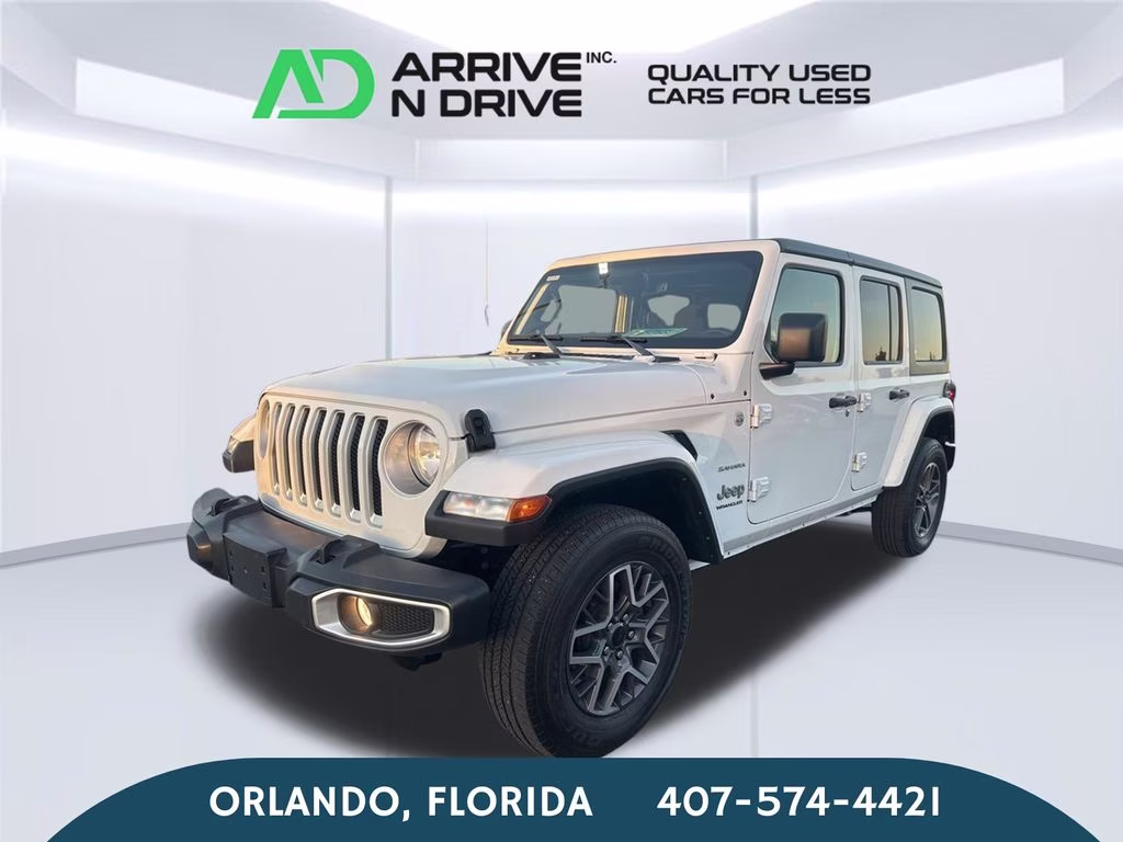 2023 Bright White Clearcoat Jeep Wrangler Sahara 4X4 SUV