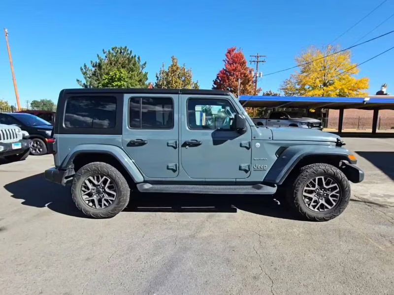2024 Gray Jeep Wrangler 4 Door Sahara Sport Utility 4D 4X4