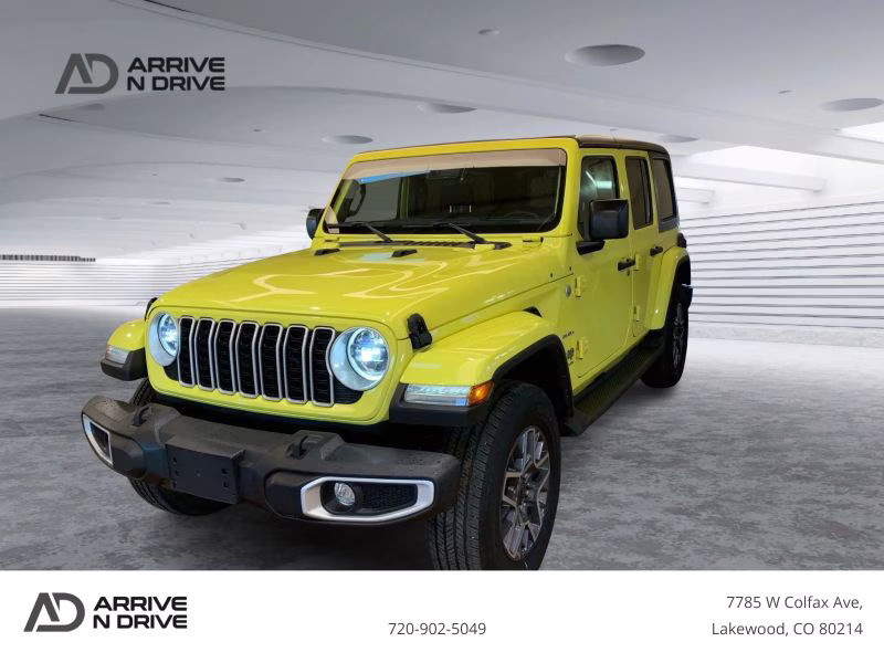 2024 Yellow Jeep Wrangler 4 Door Sahara Sport Utility 4D 4X4