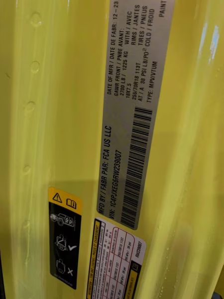 2024 Yellow Jeep Wrangler 4 Door Sahara Sport Utility 4D 4X4