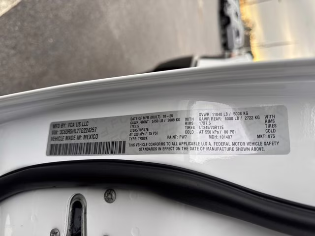 2026 Bright White Clearcoat Ram 2500 Tradesman 4X4 Truck