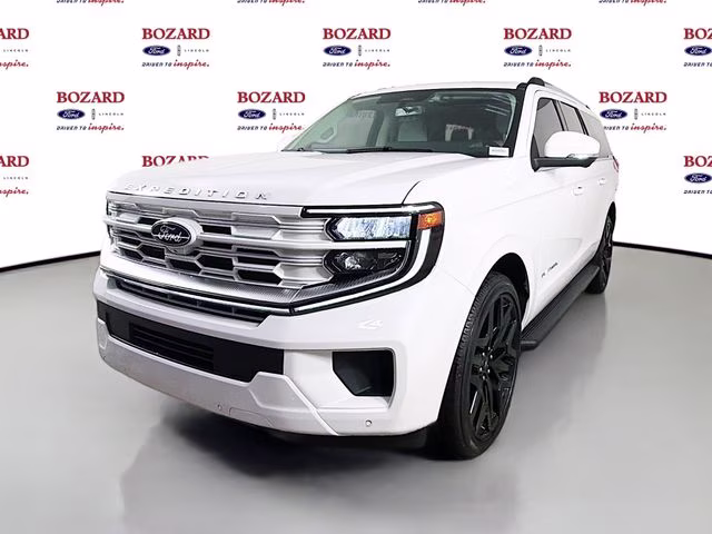 2026 Star White Metallic Tri-Coat Ford Expedition Max Platinum Bozard Built 4X4 SUV