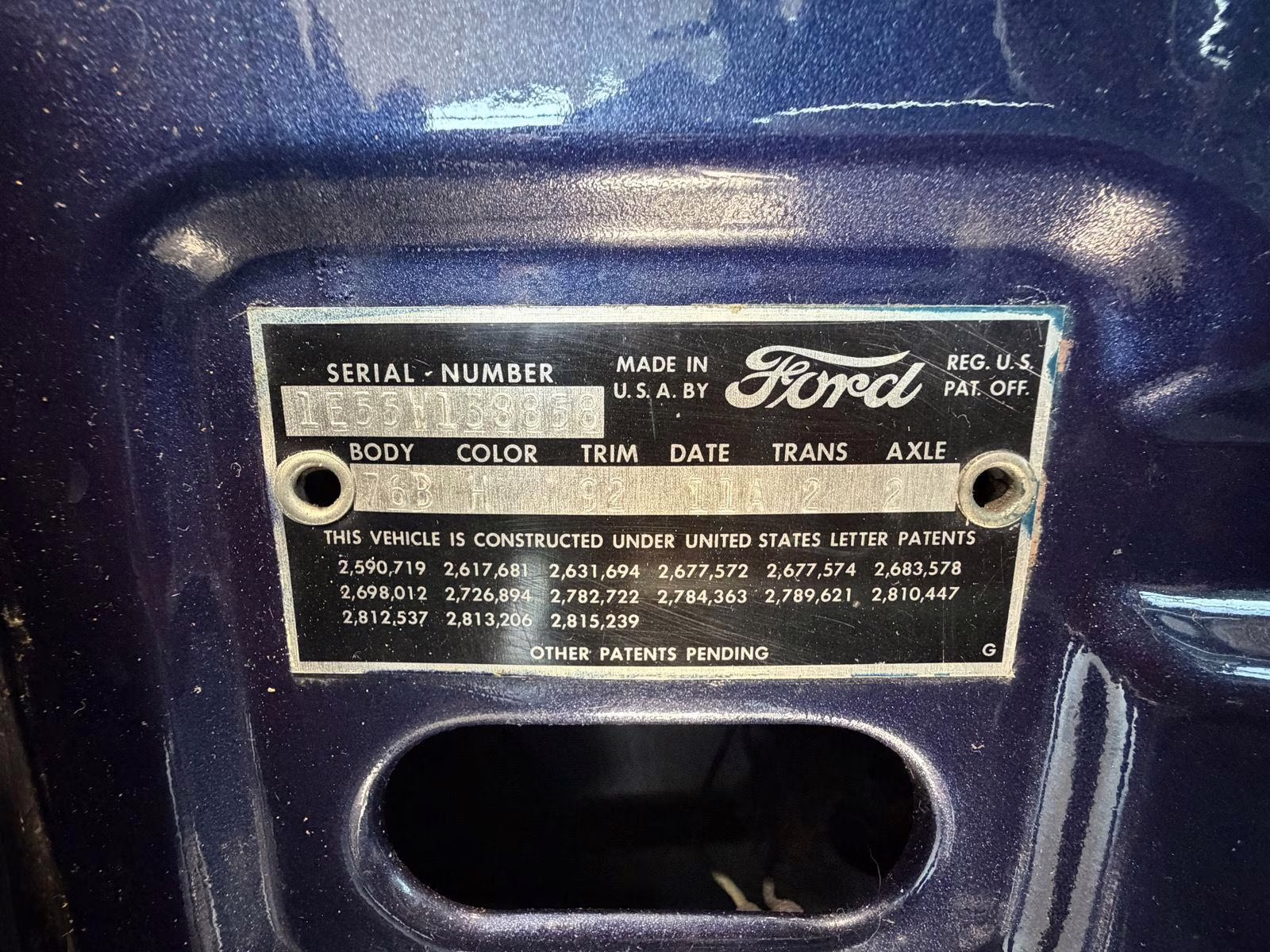 1961 CHESAPEAK BLUE METALLIC Ford Galaxy Sunliner Convertible Sunliner Convertible RWD Convertible