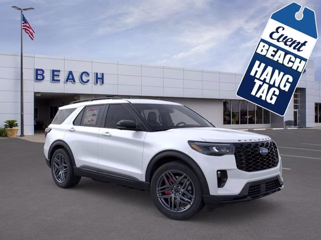 2026 Star White Metallic Tri-Coat Ford Explorer ST 4X4 SUV