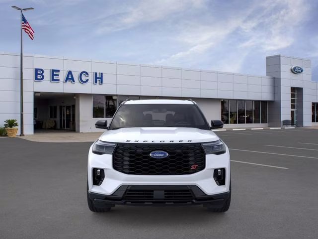 2026 Star White Metallic Tri-Coat Ford Explorer ST 4X4 SUV