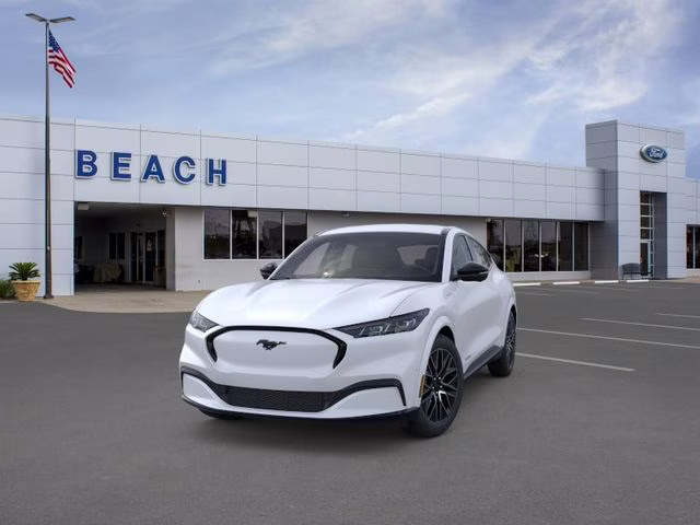2025 Star White Metallic Tri-Coat Ford Mustang Mach-E Premium RWD SUV