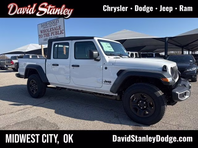 2026 Bright White Clearcoat Jeep Gladiator Sport 4X4 Truck