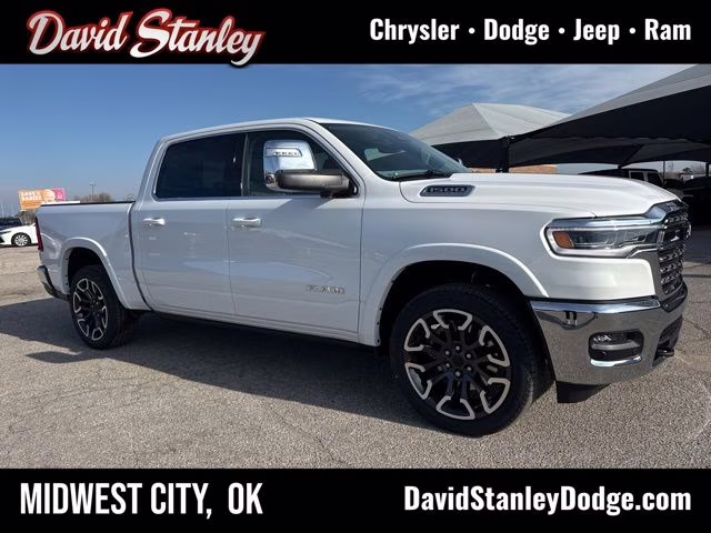 2026 Bright White Clearcoat Ram 1500 Limited Longhorn 4X4 Truck