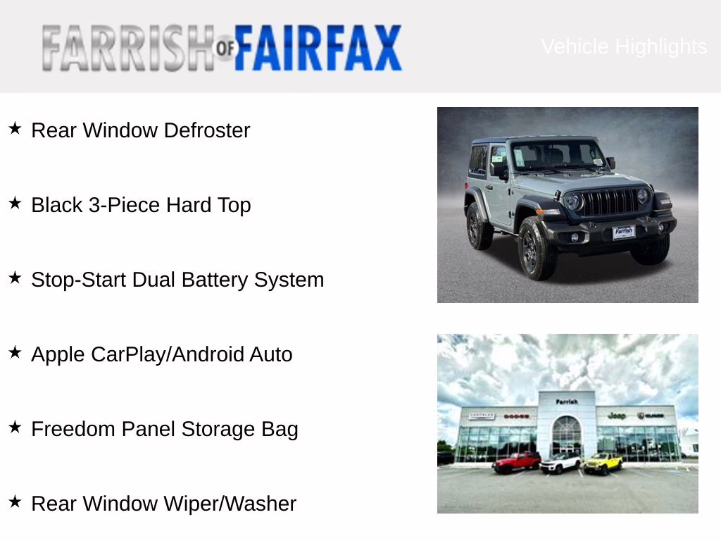 2026 Anvil Clear Coat Jeep Wrangler Sport 4X4 SUV