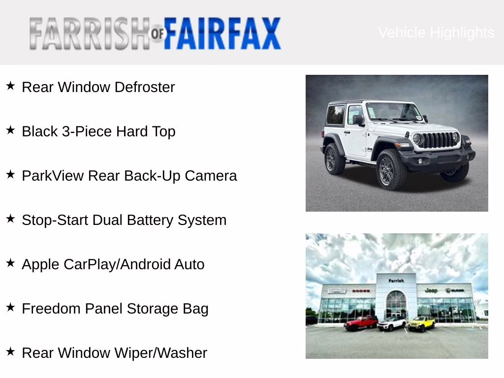 2026 Bright White Clearcoat Jeep Wrangler Sport S 4X4 SUV