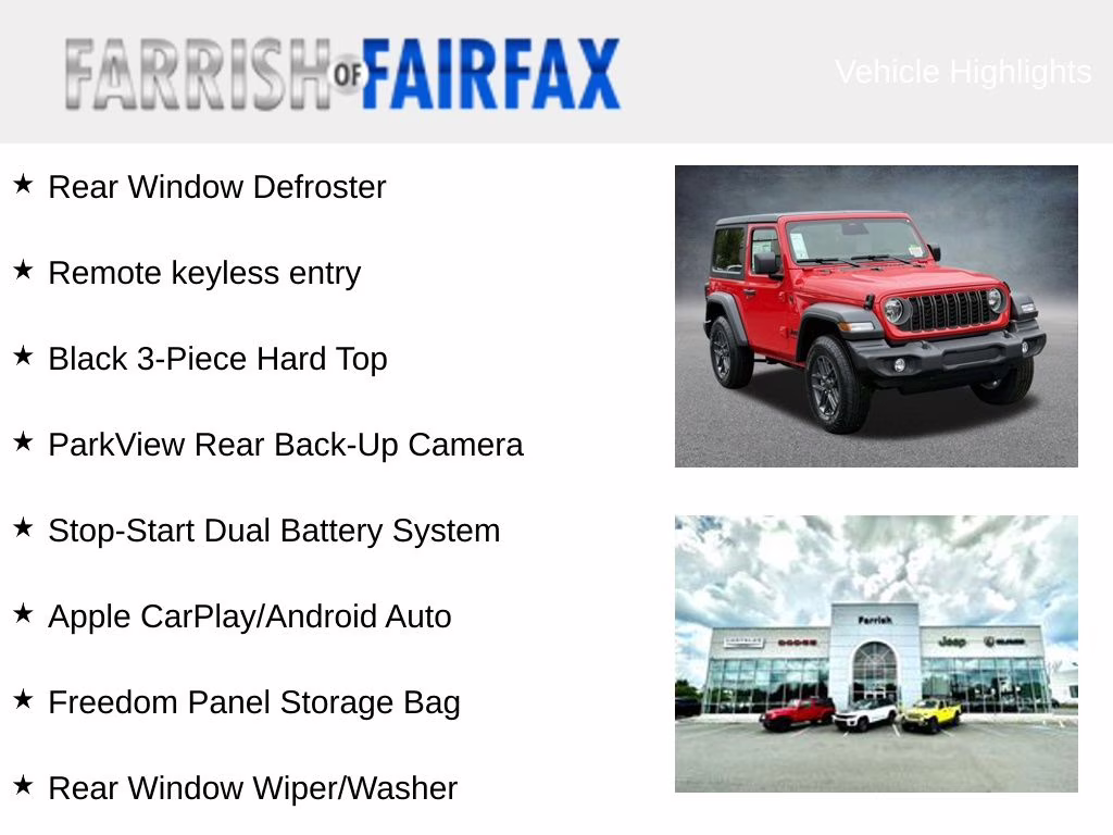 2026 Firecracker Red Clearcoat Jeep Wrangler Sport S 4X4 SUV