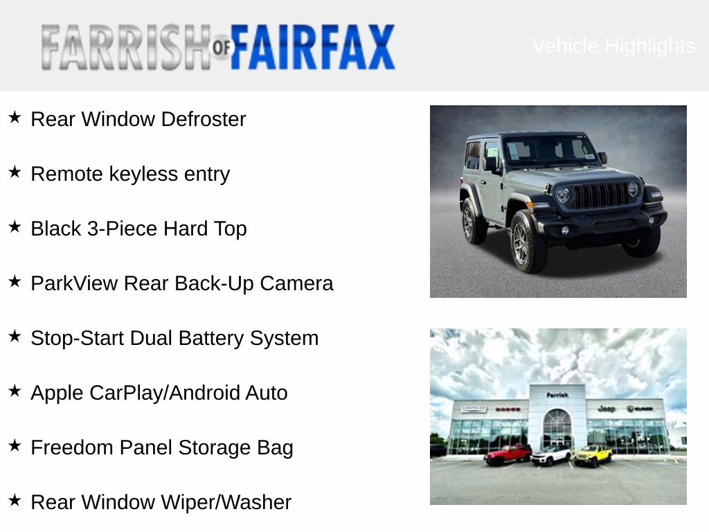 2026 Anvil Clear Coat Jeep Wrangler Sport S 4X4 SUV