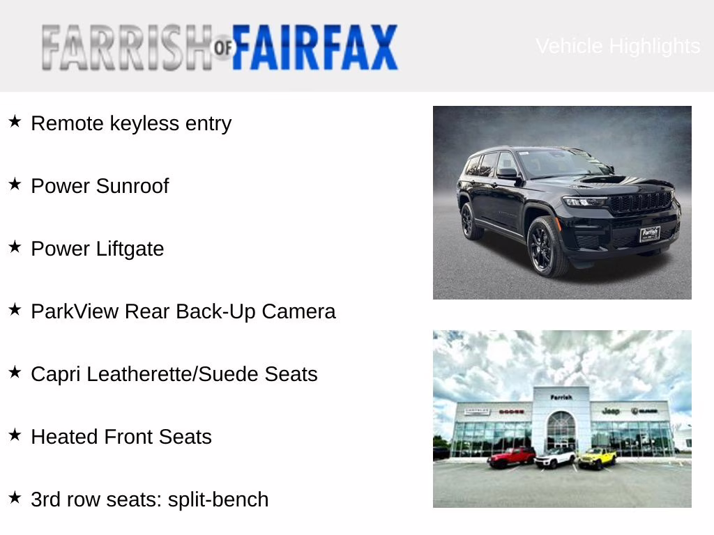 2025 Diamond Black Crystal Pearlcoat Jeep Grand Cherokee L Altitude X 4X4 SUV