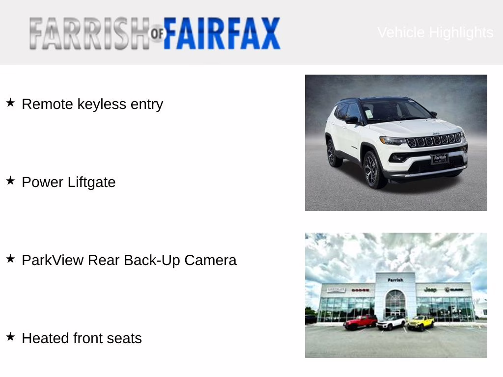 2026 Bright White Clearcoat Jeep Compass Limited 4X4 SUV