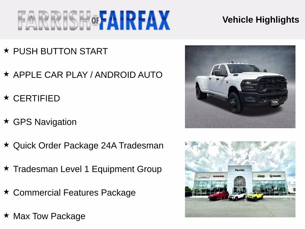 2026 Bright White Clearcoat Ram 3500 Tradesman 4X4 Truck