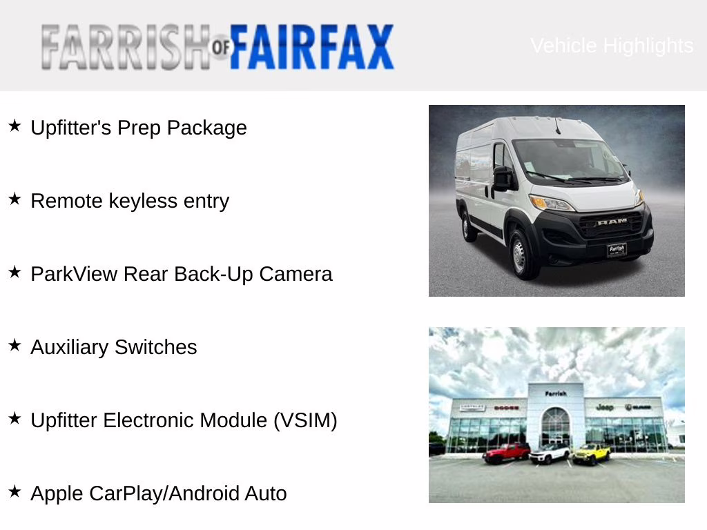 2026 Bright White Clearcoat Ram ProMaster 1500 Base FWD Van