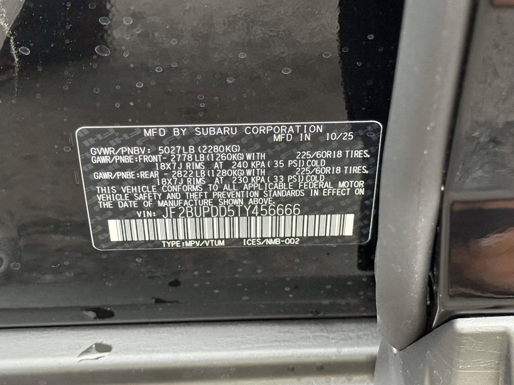 2026 Crystal Black Silica Subaru Outback Limited AWD SUV