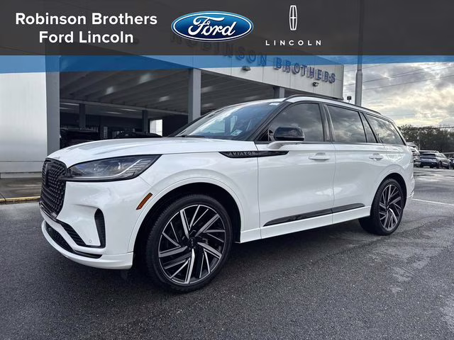 2025 White Metallic Lincoln Aviator Black Label AWD SUV