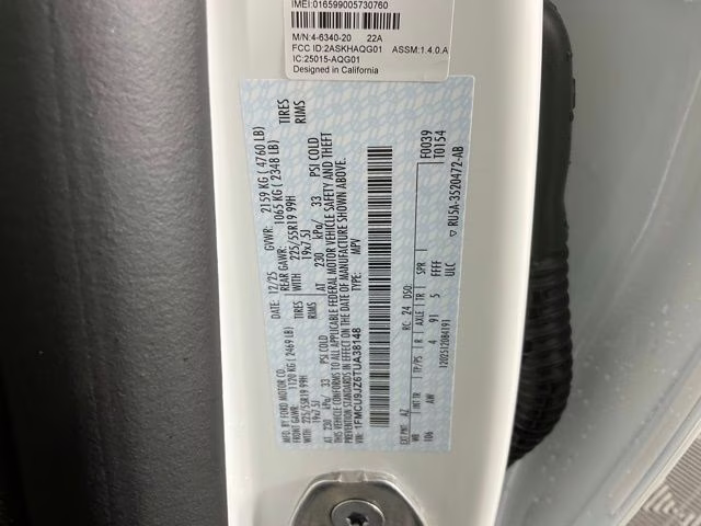 2026 White Metallic Ford Escape Hybrid Platinum AWD SUV