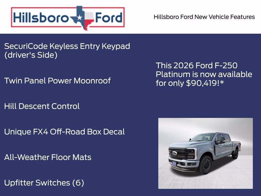 2026 Glacier Gray Metallic Tri-Coat Ford Super Duty F-250 SRW Platinum 4X4 Truck
