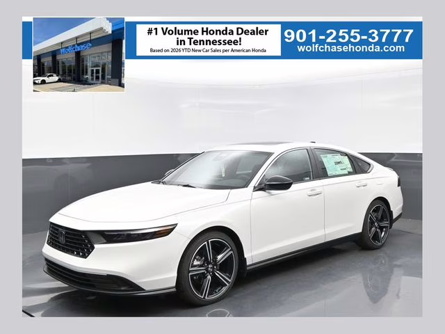 2025 Platinum White Pearl Honda Accord Hybrid Sport FWD Sedan