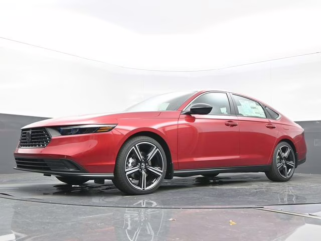 2025 Radiant Red Metallic Honda Accord Hybrid Sport FWD Sedan