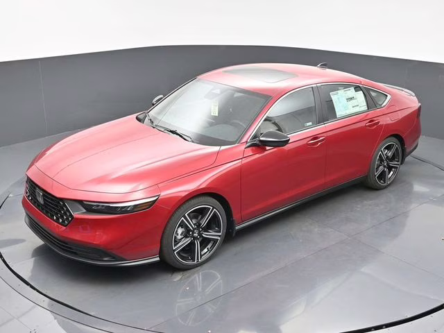 2025 Radiant Red Metallic Honda Accord Hybrid Sport FWD Sedan