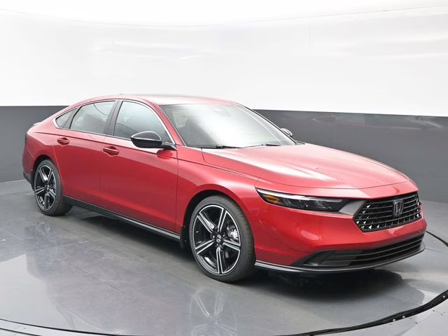 2025 Radiant Red Metallic Honda Accord Hybrid Sport FWD Sedan