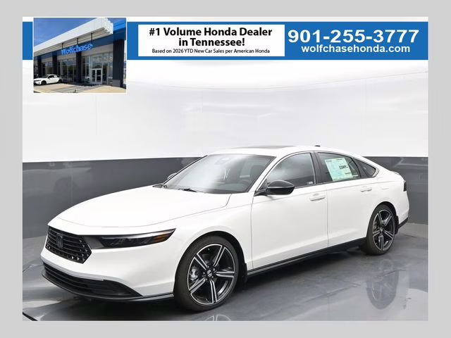 2025 Platinum White Pearl Honda Accord Hybrid Sport FWD Sedan