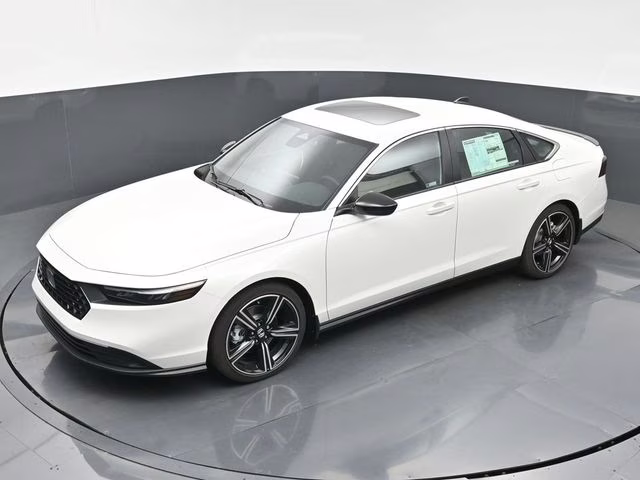 2025 Platinum White Pearl Honda Accord Hybrid Sport FWD Sedan