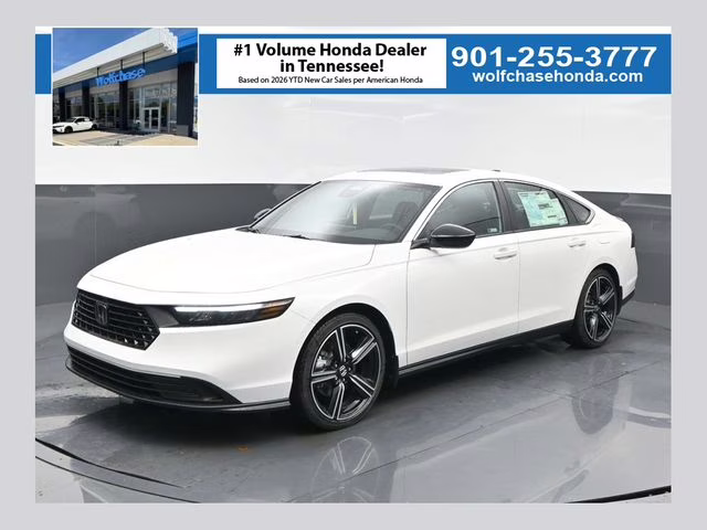 2025 Platinum White Pearl Honda Accord Hybrid Sport FWD Sedan