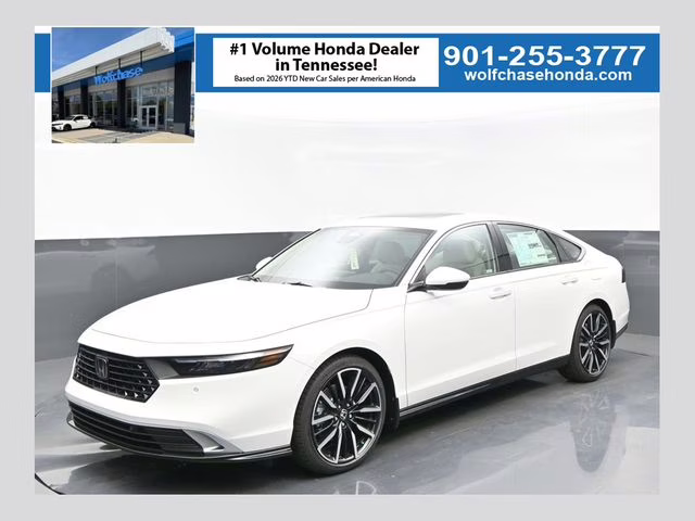 2025 Platinum White Pearl Honda Accord Hybrid Touring FWD Sedan