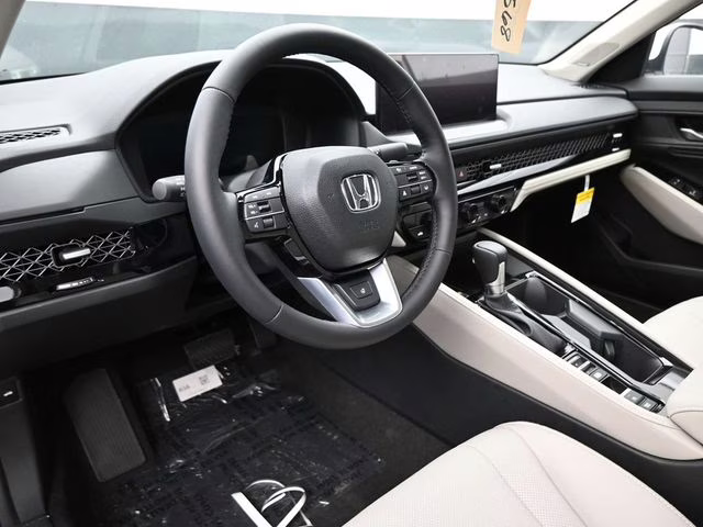 2025 Platinum White Pearl Honda Accord Hybrid Touring FWD Sedan